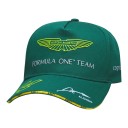Καπέλο Aston Martin Formula One με λογότυπο και υπογραφή Alonso ρυθμιζόμενο σε πράσινο χρώμα με κίτρινη περιφέρεια γείσου για φιλάθλους F1 unisex 1