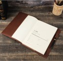 Καφέ δερμάτινη θήκη για σημειωματάριο A5 223 x 150 mm θήκη για σημειώσεις ημερολόγιο με θηλιά για στυλό 3