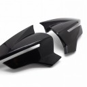 Kåpor för backspeglar vänster och höger direkt montering 2 st ABS plast glänsande svart för SEAT Leon Mk3 5F 2012–2020, Ibiza Mk5, Arona KJ7 3