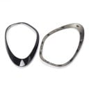 Kappen voor de voorlampen, linker en rechter clipframe, 1 paar, ABS kunststof, glanzend zwart, voor MINI Cooper Countryman R60 2011–2016 6