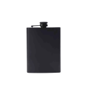 Kapsylflaska för whisky 230 ml Rostfritt stål 304 Svart Skruvkork med hållare Mått 13,7 x 9 cm För fest och natur 1