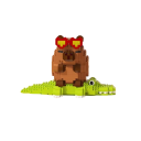 Kapybara com crocodilo 15,6 x 8 x 9,6 cm Mini construção de animais Modelo de tijolos para crianças e adultos Diversão criativa e presente original 3