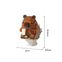 Kapybara na WC 6 x 8,9 x 10,8 cm Mikro construção de animais Modelo engraçado em peças para crianças e adultos Conjunto criativo e divertido 2
