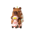 Kapybara no scooter 6 x 9 x 10,2 cm Micro construção de animais Modelo de tijolinhos para crianças e adultos Conjunto criativo e presente divertido 3