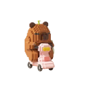 Kapybara no scooter 6 x 9 x 10,2 cm Micro construção de animais Modelo de tijolinhos para crianças e adultos Conjunto criativo e presente divertido 4