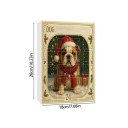 Karácsonyi adventi naptár 26 x 18 x 3 cm Akril függők Karácsonyi díszek kutyák Adventi naptár felfüggeszthető dekorációkkal 4