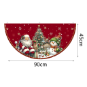 Karácsonyi félkör alakú zászlós banner 90 x 45 cm Piros kültéri függöny hóemberrel, Mikulással és karácsonyfával Dekoráció a homlokzatra 2
