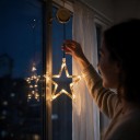 Karácsonyi Függő LED Fény Csillag 19 x 15 cm AAA Elem Szuvasztóval Világító Dekoráció Meleg Fehér Ablakra Ajtóra és Kirakatba 1
