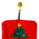 Karácsonyi kéztörlő akasztóval és fenyőfa mintával 18,7 x 23,7 cm megerősített fleece piros gyorsan száradó nedvszívó a konyhába és a fürdőszobába 3