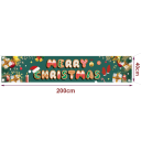 Karácsonyi kültéri banner 200 x 40 cm Zöld textil felirat Merry Christmas Tartós dekoráció kerítésre, teraszra és kertbe 2