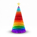 Karácsonyi világítás fán LED vízesés 2,1 m 400 LED RGB Saját minták és zenei mód Alkalmazás és távirányító USB IP65 Csillaggal 6