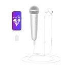 Karaoke mikrofon se sluchátky a zpětnou vazbou port Type-C nabíjení 2 hodiny a provoz 15 hodin adaptér Lightning na zpěv a nahrávání 2