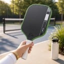 Karbon-Pickleball-Schläger mit kinetischem Rahmen der 5. Generation Kern 16 mm Stoßdämpfung Schwarz mit grünem Rand Für Training und Wettkämpfe 2