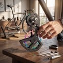 Karbonová klec prehadzovačky CYCLAMI s kladkami 13T a 18T Pro Shimano 105 R7000 Keramické ložiská Čierna a dúhová Pre cestné kolo 3