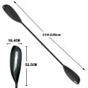 Karbonové oboustranné pádlo na kajak a loďku nastavitelné 210 až 220 cm lopatka 52,5 x 16,4 cm rozkládací černé na vodní sporty 2
