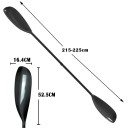 Karbonové oboustranné pádlo na kajak a loďku nastavitelné 215 až 225 cm lopatka 52,5 x 16,4 cm rozkládací černé na vodní sporty 2