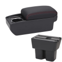 Karfa 32 x 15,5 x 14,5 cm Suzuki Jimny JB74 2019–2024 PU bőr ABS műanyag Tárolódoboz Pohártartó Csúsztatható USB nélkül Kiegészítő szerelés 3