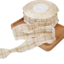 Kariertes dekoratives Band 4 cm Länge 91 cm Baumwoll-Polyester-Stoffband mit gewelltem Rand Dekorativer Saum zum Nähen und Dekorieren 7