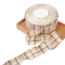 Kariertes dekoratives Band 4 cm Länge 91 cm Baumwoll-Polyester-Stoffband mit gewelltem Rand Dekorativer Saum zum Nähen und Dekorieren 8