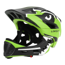 Kask motocyklowy dziecięcy 52–58 cm Kask integralny z wyjmowanym ochraniaczem ust 13 otworów wentylacyjnych Osłona przeciwsłoneczna Wkładka EPS i skorupa PC 7
