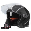 Kask motocyklowy typu flip-up wykonany z ABS z podwójnym daszkiem Zintegrowane osłony przeciwsłoneczne Regulowana wentylacja Obwód 5