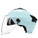Kask motocyklowy z lampką LED ABS PC podwójny wizjer akumulatorowy oświetlenie obwód głowy 54-59 cm do motoroweru skutera elektrycznego roweru 4