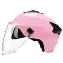 Kask motocyklowy z lampką LED ABS PC podwójny wizjer akumulatorowy oświetlenie obwód głowy 54-59 cm do motoroweru skutera elektrycznego roweru 3