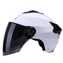 Kask motocyklowy z podwójnym wizjerem LED, czarne soczewki, 54-59 cm, ABS, PC, akumulatorowe światło do motoroweru, roweru, skutera elektrycznego 2