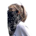 Kasvojen ja kaulan huivi korvakiinnikkeillä 36 x 25 cm kevyt hengittävä musta suoja auringolta punk gangster -teemalla ulkokäyttöön 4