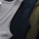 Katoenen heren tanktop Effen uitvoering Ronde hals Comfortabele rechte snit Natuurlijke materialen Voor dagelijks gebruik 4