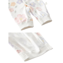 Katoenen overall voor pasgeborenen met lange mouwen en O-hals Witte unisex overall met tekenfilmfiguren en knoopsluiting 2