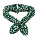Katoenen sjaal voor honden om de nek Ronde sjaal met knoop en twee punten vooraan Wit ornamentaal patroon op een gekleurde achtergrond 3