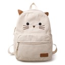 Katte dame rygsæk 38 x 28 x 11 cm med ører og broderet katteansigt med indvendig lomme til laptop og stor frontlomme med lynlås 1