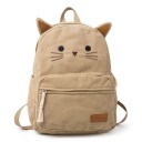 Katte dame rygsæk 38 x 28 x 11 cm med ører og broderet katteansigt med indvendig lomme til laptop og stor frontlomme med lynlås 6