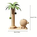Kattenkrabpaal in de vorm van een palm met een sisalbal en een baan met houten ballen hoogte 45 cm breedte 38 cm interactieve speeltje voor in huis 3