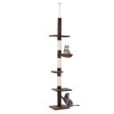 Kattenkrabpaal tot aan het plafond met hangmat en platforms verstelbaar 230-260 cm basis 34 x 40 cm sisal kolom draagvermogen 15 kg voor binnen 2