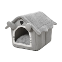 Katzenbett 46 x 36 x 40 cm Faltbares Häuschen Graues Haus für Katzen Innen- und Außenbereich Wärmedämmendes Refugium 1