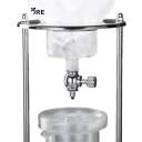 Kávovar na studenou kávu kapací 600 ml S nádobou na led a kohoutkem Borosilikátové sklo a nerezový stojan Stříbrná barva Na cold brew doma 2