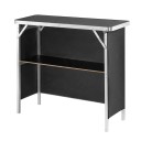 Käytännöllinen taitettava baaripöytä hyllyllä ja kantolaukulla 97,5 x 38,5 x 87 cm Alumiinirunko ja MDF-pöytälevy Musta Pöytä messuille ja tapahtumiin 4