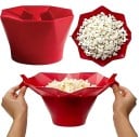 Käytännöllinen taitettava silikoninen popcorn-astia 17 x 9,5 cm punainen, sopii mikroaaltouuniin popcornin valmistamiseen 2
