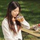 Käytävä kempingimuki Kevyt ja kannettava 12 x 11 x 8,5 cm Neppareilla Läpinäkyvä mustalla painatuksella Ulkoiluun ja retkille 3