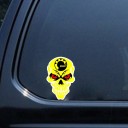 Keltainen pääkalloautotarra 3