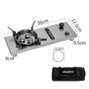 Kemping gázfőző 7200 W 36 x 12,5 x 9,5 cm Rozsdamentes acél Összecsukható túrafőző Kültéri főzőkészülék kempingezéshez Ezüst 6