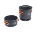 Kempingikattila ja kulho 1,3 l 160 x 111 mm Karkaistu anodisoitu alumiini Harmaa-oranssi Retkeilyyn ja vaellukseen 2-3 hengelle 1