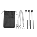 Kempinginen kolmijalkainen grilli- tai kattilapidike ketjulla 50 cm 21,5 cm ja 13 cm putket Ruostumaton teräs Alumiiniseos Ripustusteline kattilalle ja grillille 1
