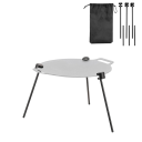 Kempinginen kolmijalkainen grilli- tai kattilapidike ketjulla 50 cm 21,5 cm ja 13 cm putket Ruostumaton teräs Alumiiniseos Ripustusteline kattilalle ja grillille 6