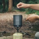 Kempingový hrnec 0,6 l Výměník tepla a sklopná rukojeť Hliníková slitina Černá Pro 1 osobu Na sólo turistiku kempink a cestování 2