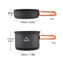 Kempingový hrnec 2,3 l pro 3 až 4 osoby 180 x 150 mm Tvrzený eloxovaný hliník Cestovní nádobí a turistické kuchyňské náčiní na treking 2