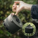 Kempingový hrnec na ramen 0,8 l Výměník tepla a sklopná rukojeť Hliníková slitina silikon a nerez Šedo-černá Na turistiku a kempink 2
