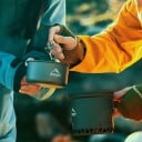 Kempingový hrnec s miskou 1,3 l 160 x 111 mm Tvrzený eloxovaný hliník Šedo-oranžová Na kempink a turistiku pro 2 až 3 osoby 2